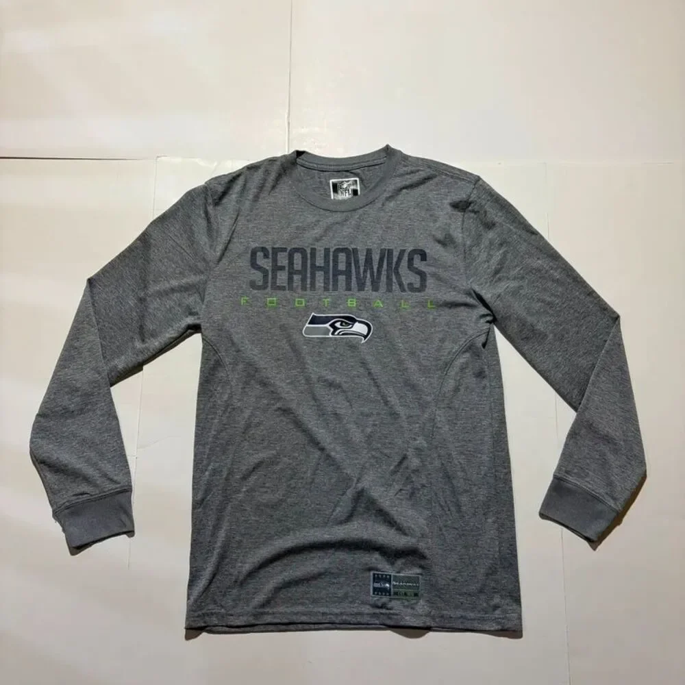 Seattle Seahawks Grey Long sleeve Graphic Tee shirt football NFL